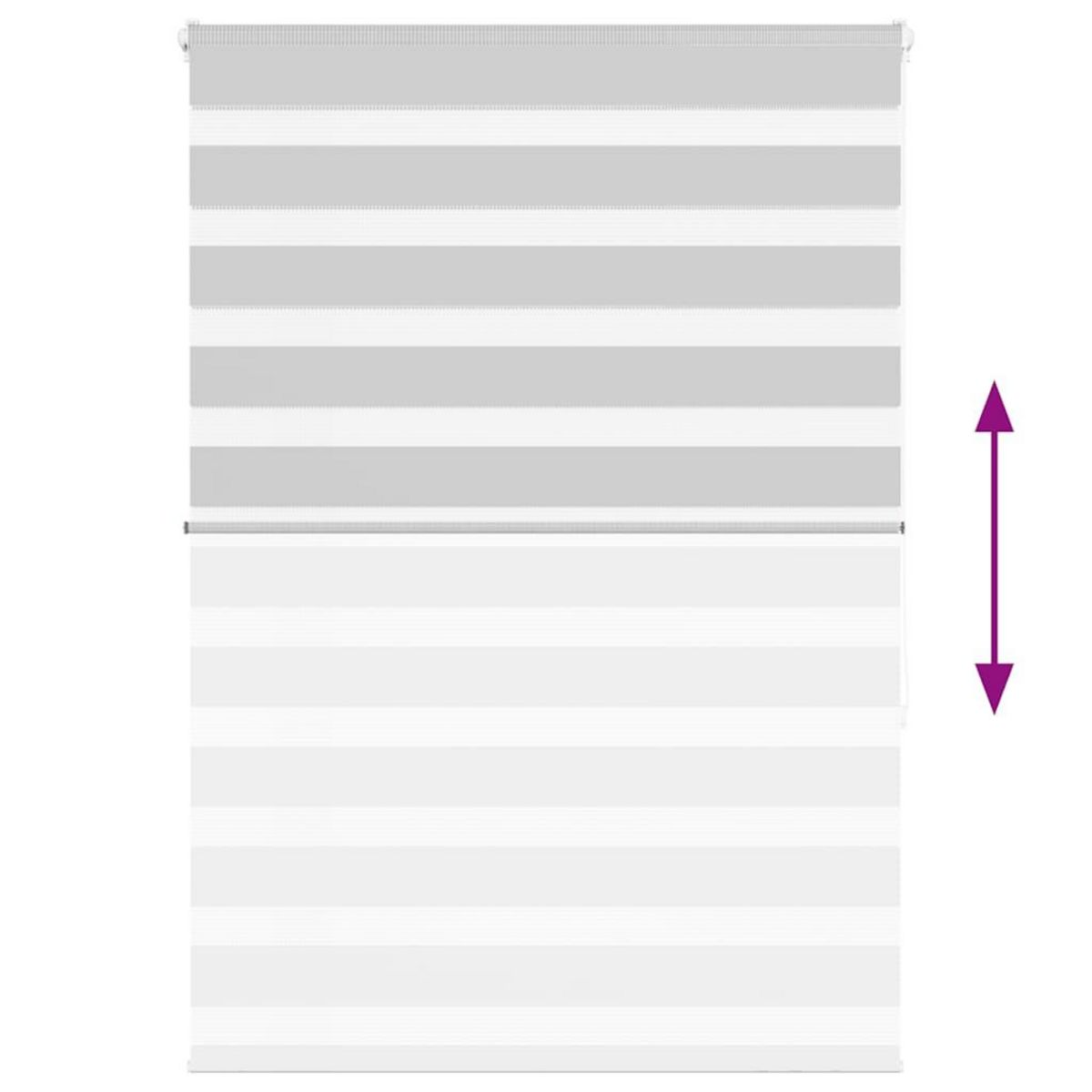 VIDAXL Store zebre gris clair largeur du tissu 95,9 cm polyester