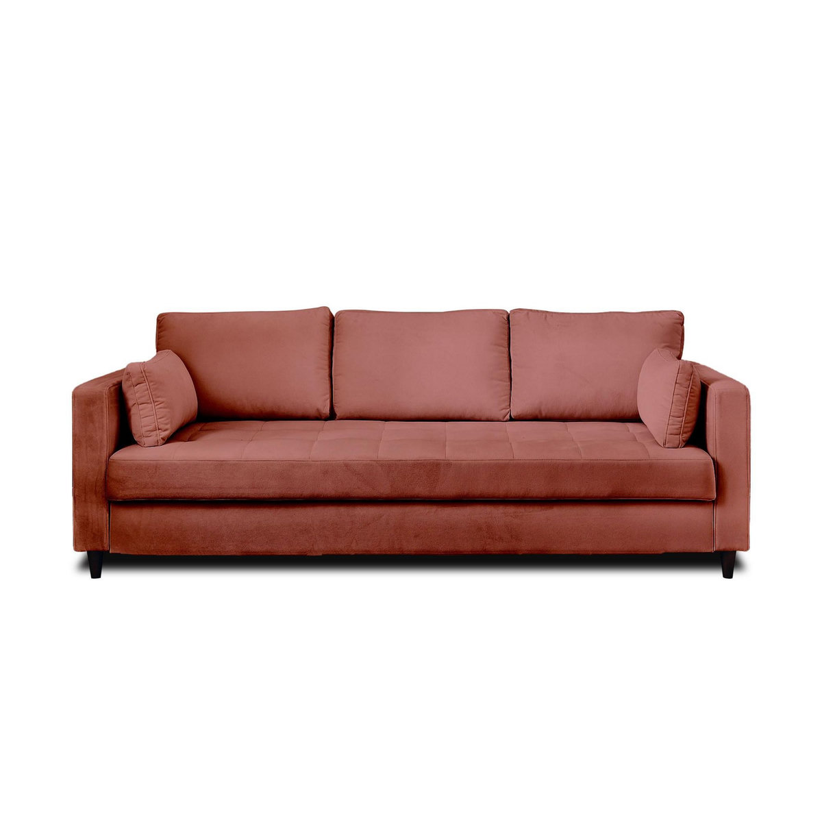 LISA DESIGN Anna - canapé droit 3 places convertible avec poche en velours