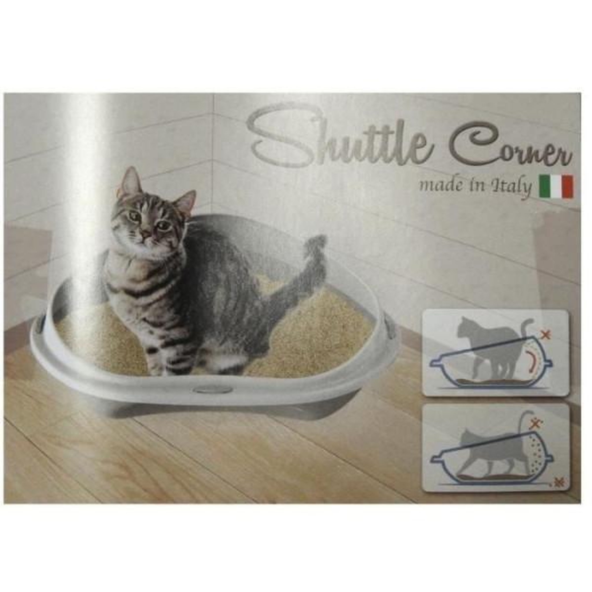 Voir la diapositive 4 : AIME AIME Bac a litiere d'angle + Rebord - 58 x 48 x 20,5 cm - Pour chat