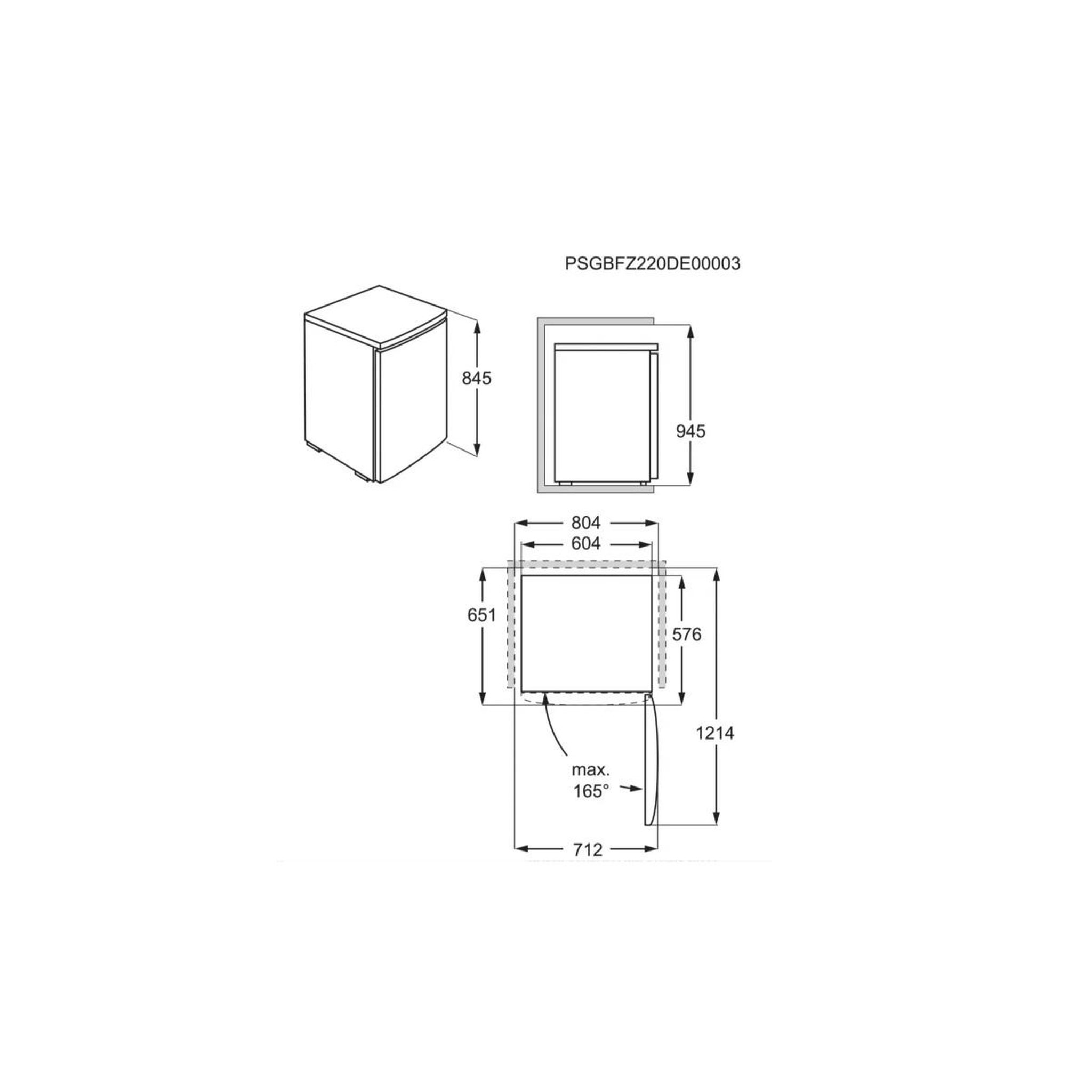 Voir la diapositive 4 : ELECTROLUX Réfrigérateur table top 146l 60.4cm - lxb1ae15w1