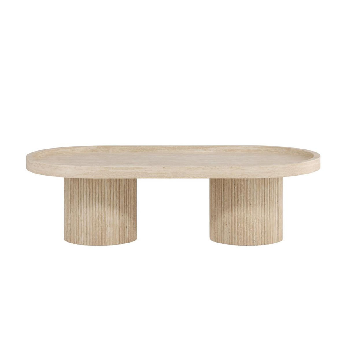 Paris Prix Table Basse Effet Travertin  Krille  120cm Beige