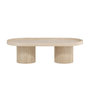 Voir la diapositive 2 : Paris Prix Table Basse Effet Travertin  Krille  120cm Beige