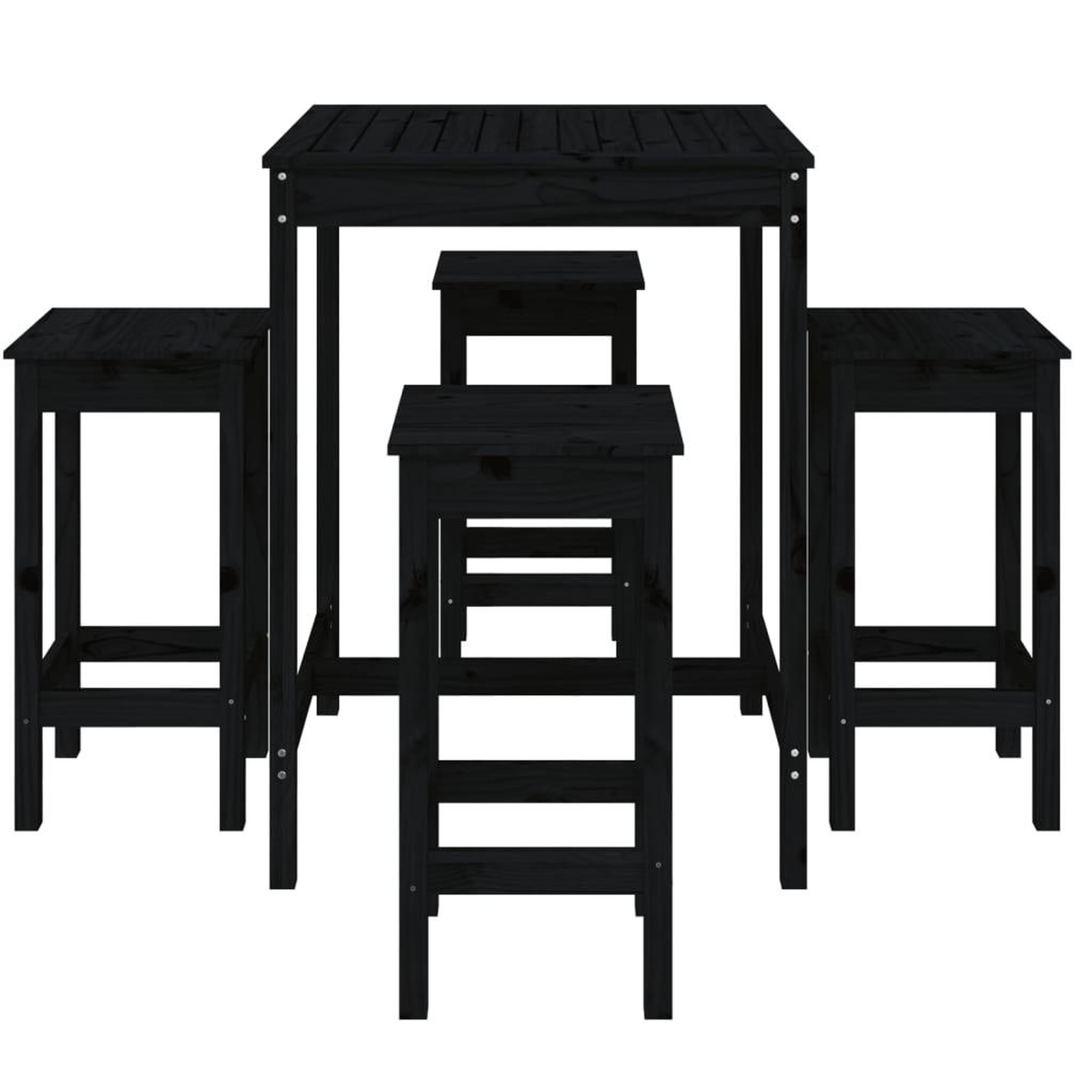 Voir la diapositive 4 : VIDAXL Ensemble de bar de jardin 5 pcs noir bois de pin massif