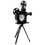  Pendule à Poser Design Métal  Camera  53cm Noir