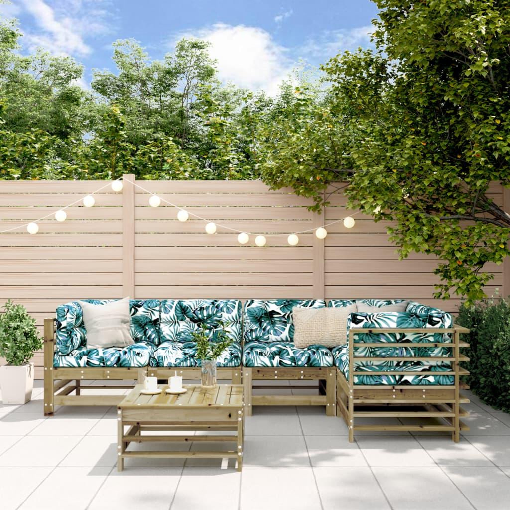 VIDAXL Salon de jardin 6 pcs bois de pin impregne