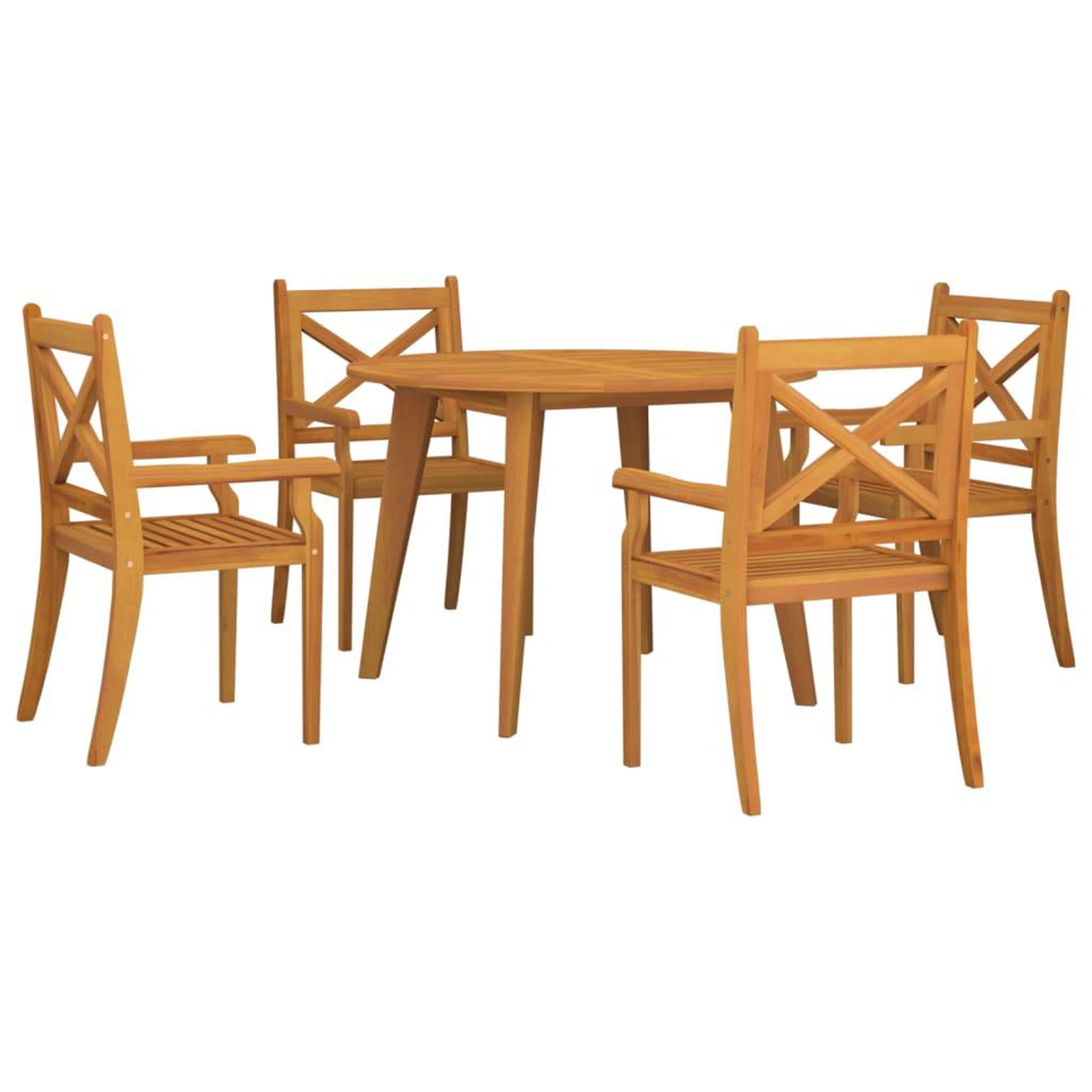 Voir la diapositive 3 : VIDAXL Ensemble a manger de jardin 5 pcs Bois d'acacia solide