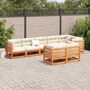 Voir la diapositive 3 : VIDAXL Salon de jardin 8 pcs avec coussins marron cire bois pin massif