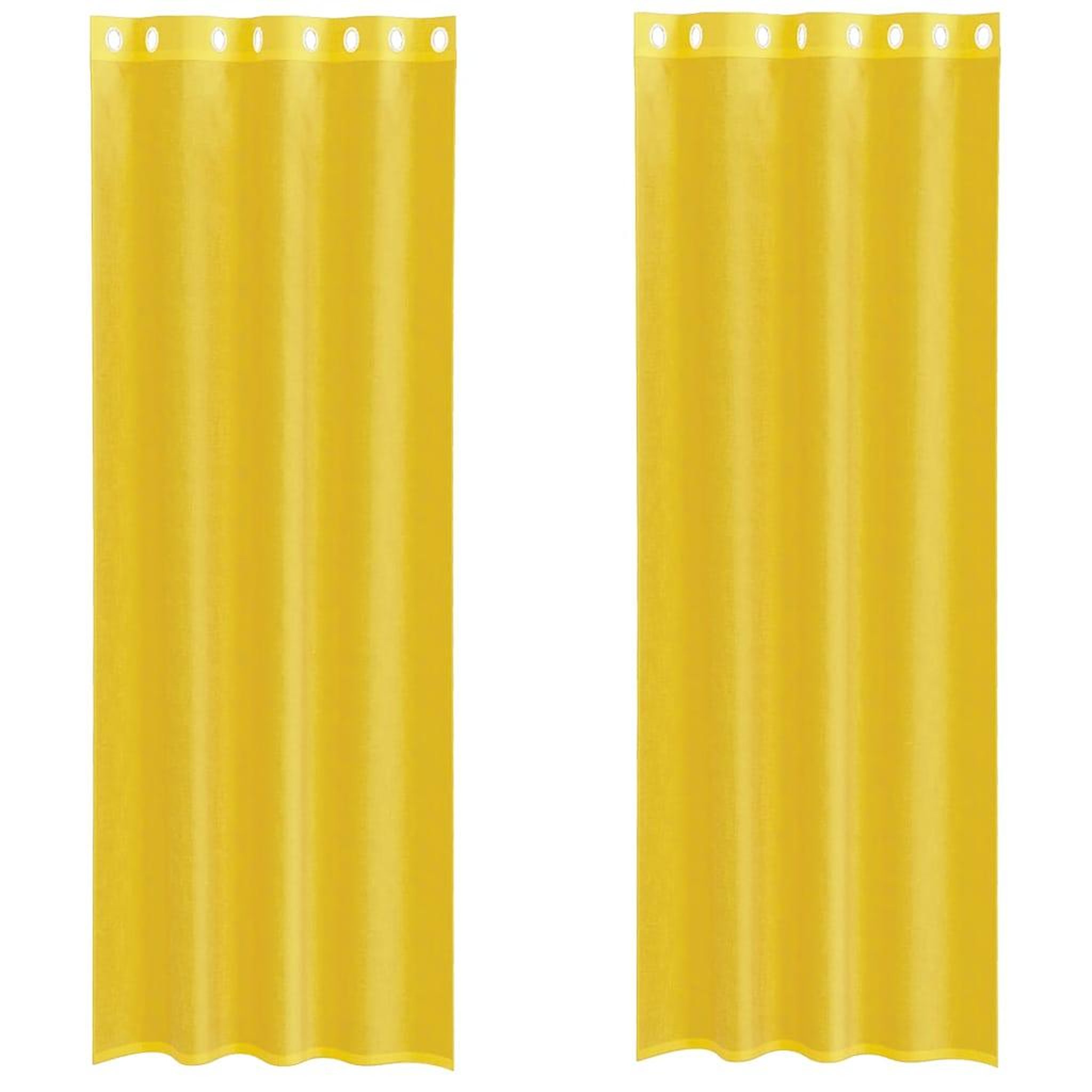 Voir la diapositive 2 : VIDAXL Rideaux en voile avec œillets 2 pcs jaune