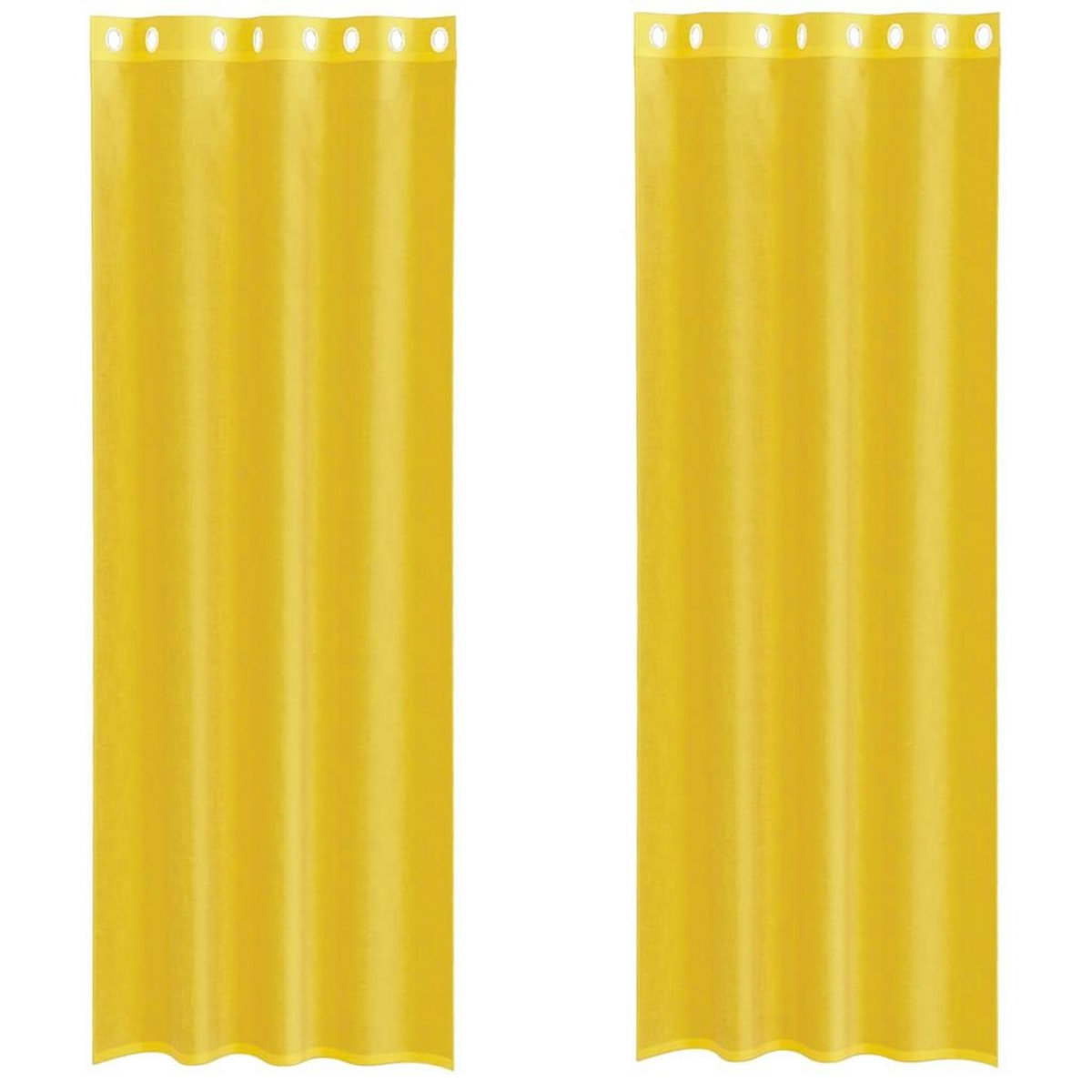 VIDAXL Rideaux en voile avec œillets 2 pcs jaune