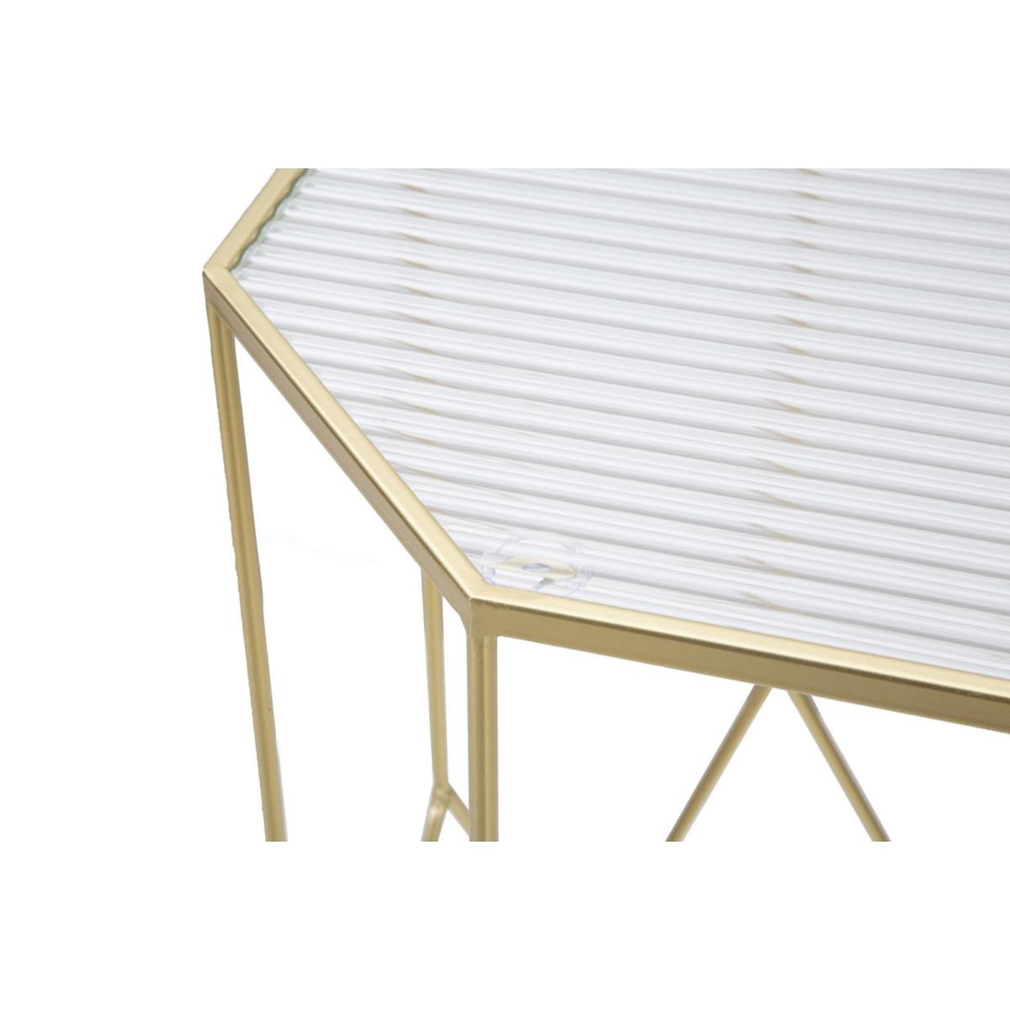 Voir la diapositive 5 : Paris Prix Lot de 2 tables d'appoint octogonale  glassy  100cm or