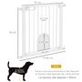 Voir la diapositive 3 : PAWHUT Barrière de sécurité chien L.75-82 x H.76 cm porte verrouillable fixation pression blanc