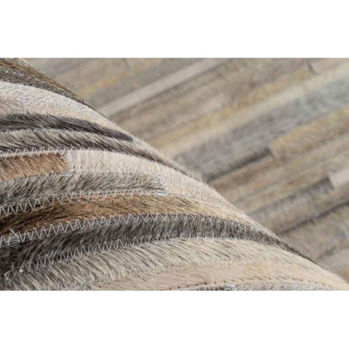 Paris Prix Tapis Fait Main à Poils Courts  Ravi  Crème & Noir