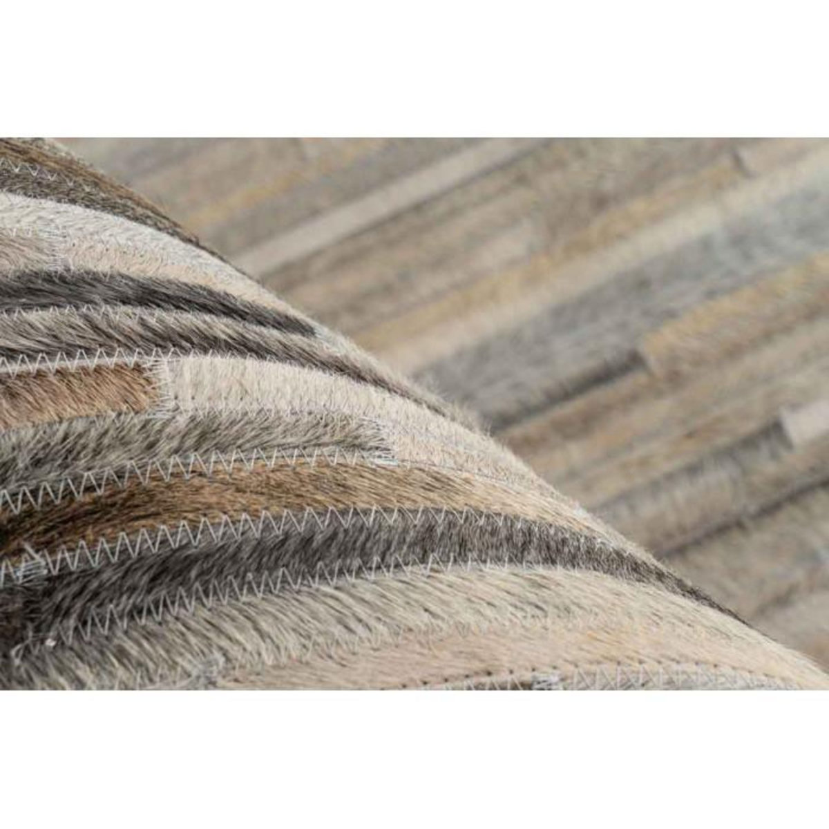 Paris Prix Tapis Fait Main à Poils Courts  Ravi  Crème & Noir