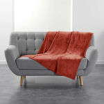 Paris Prix Plaid Uni en Flanelle  Flanou  125x150cm Terracotta