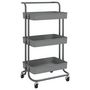 Voir la diapositive 2 : VIDAXL Chariot de cuisine 3 niveaux Gris 42x35x85 cm Fer et ABS