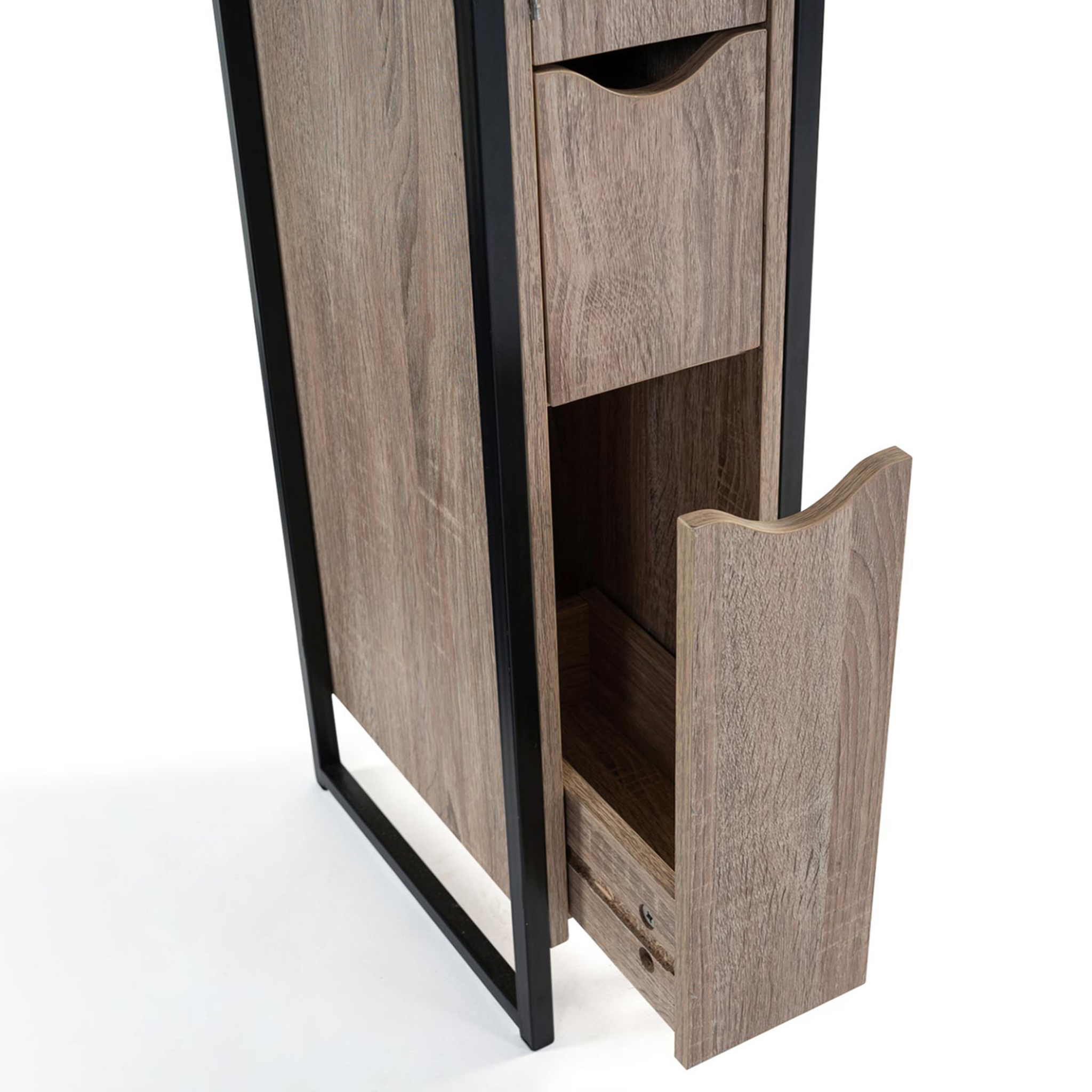 Voir la diapositive 3 : ID MARKET Meuble wc 3 portes detroit design industriel avec étagères