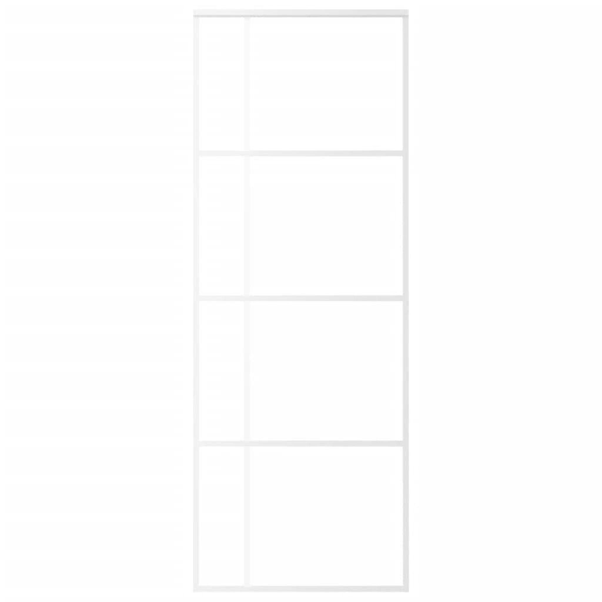 Voir la diapositive 3 : VIDAXL Porte coulissante Verre ESG depoli et aluminium 76x205 cm Blanc