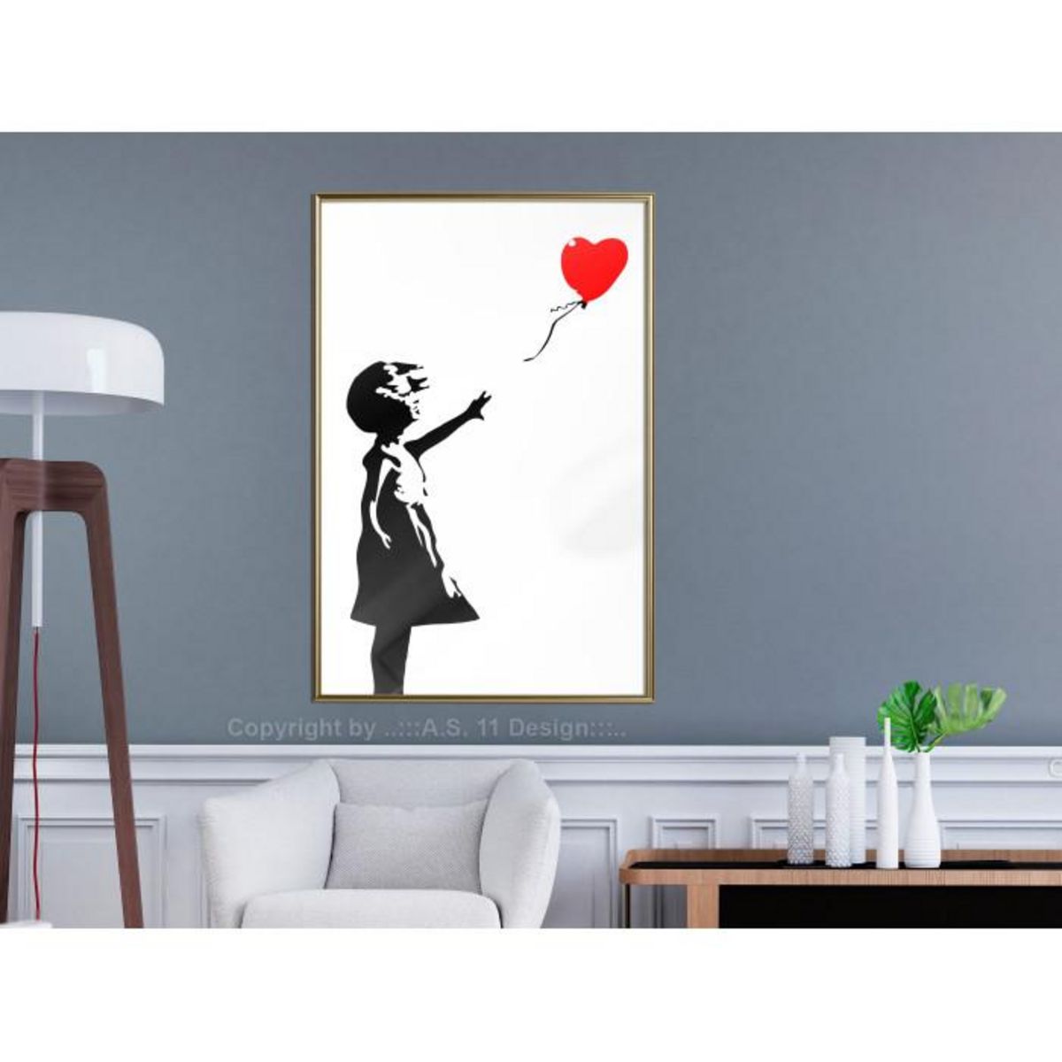 Paris Prix Affiche Murale Encadrée  Banksy Girl with Balloon I