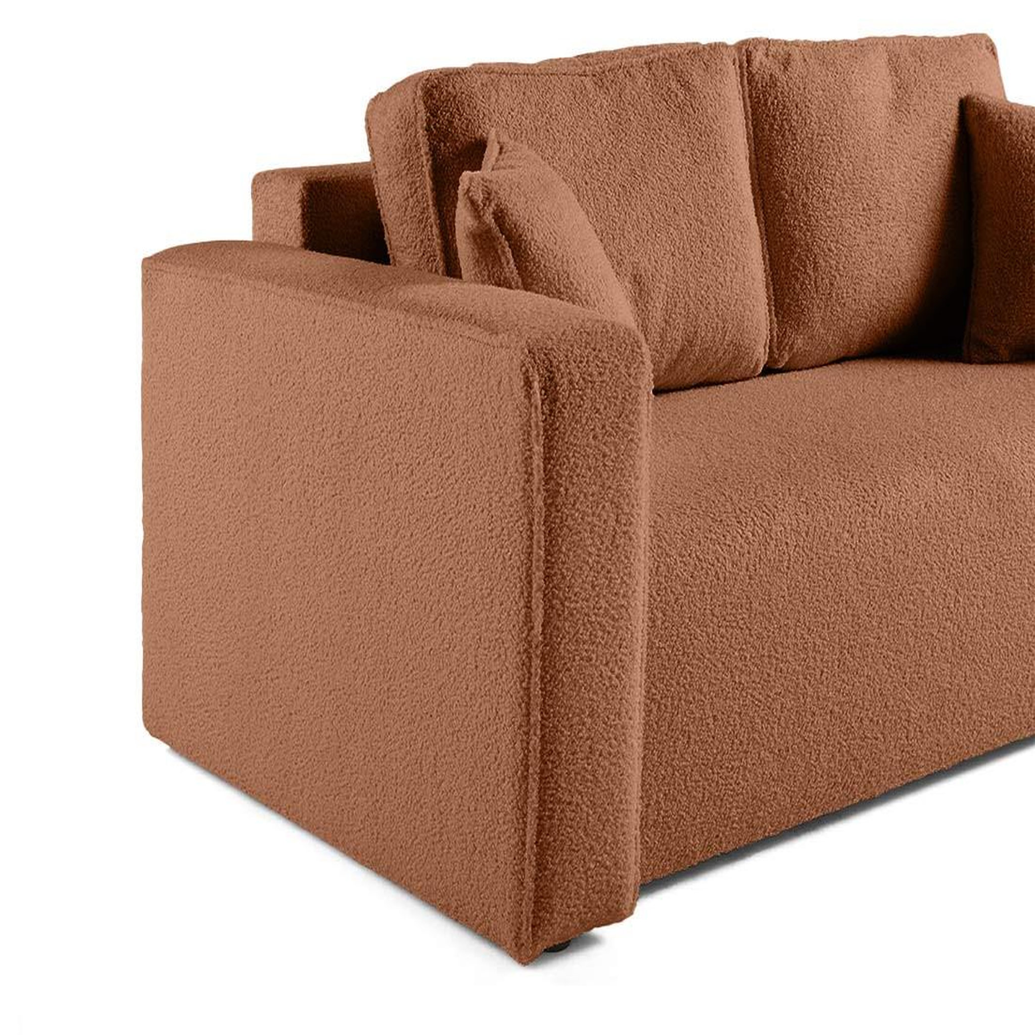Voir la diapositive 6 : BEST MOBILIER Topaze - canapé droit 2 places - en tissu bouclette