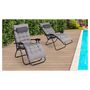 Voir la diapositive 1 : Inkazen Fauteuils de jardin Relax avec coussin gris anthracite  - Lot de 2
