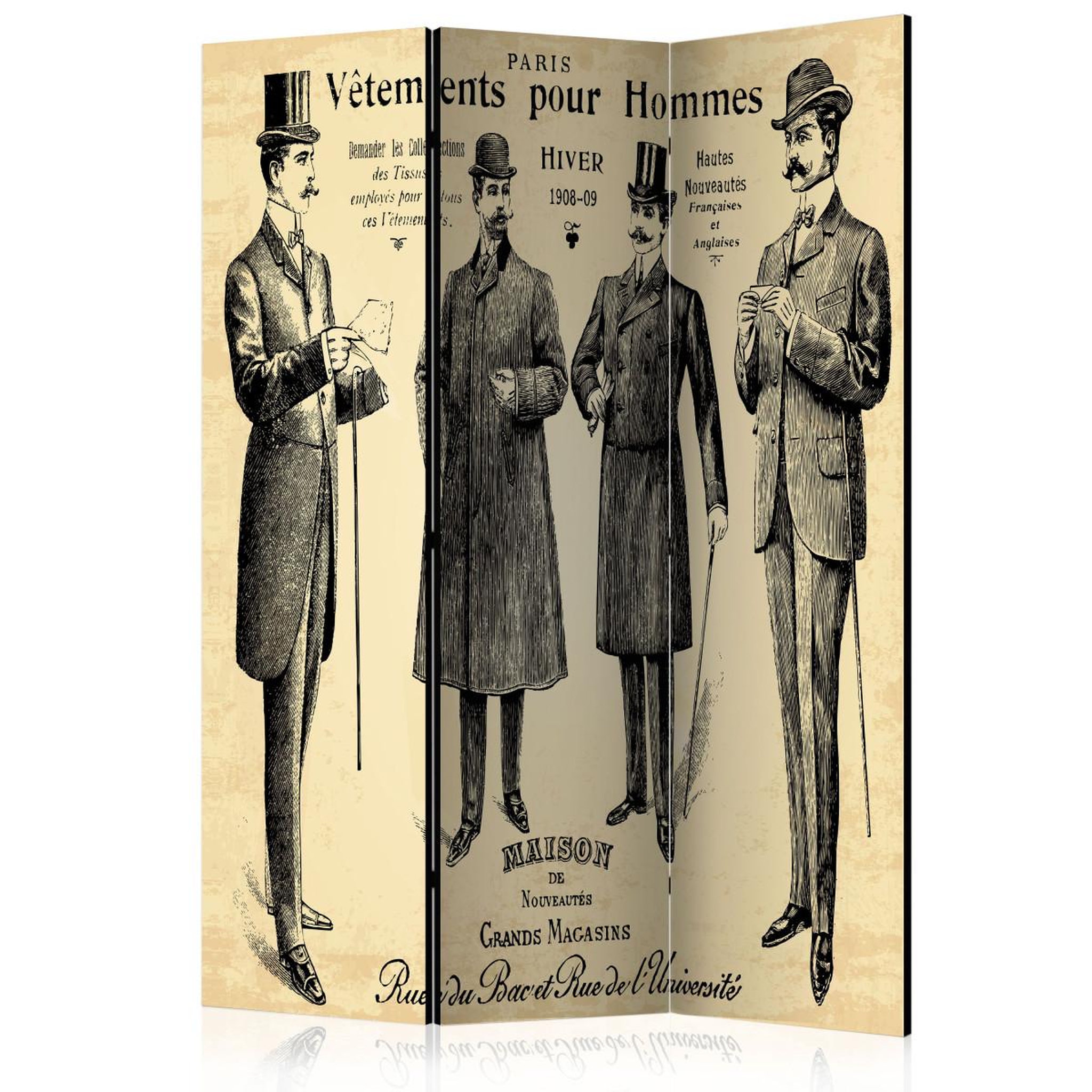 Paris Prix Paravent 3 volets  vêtements pour homme  135x172cm