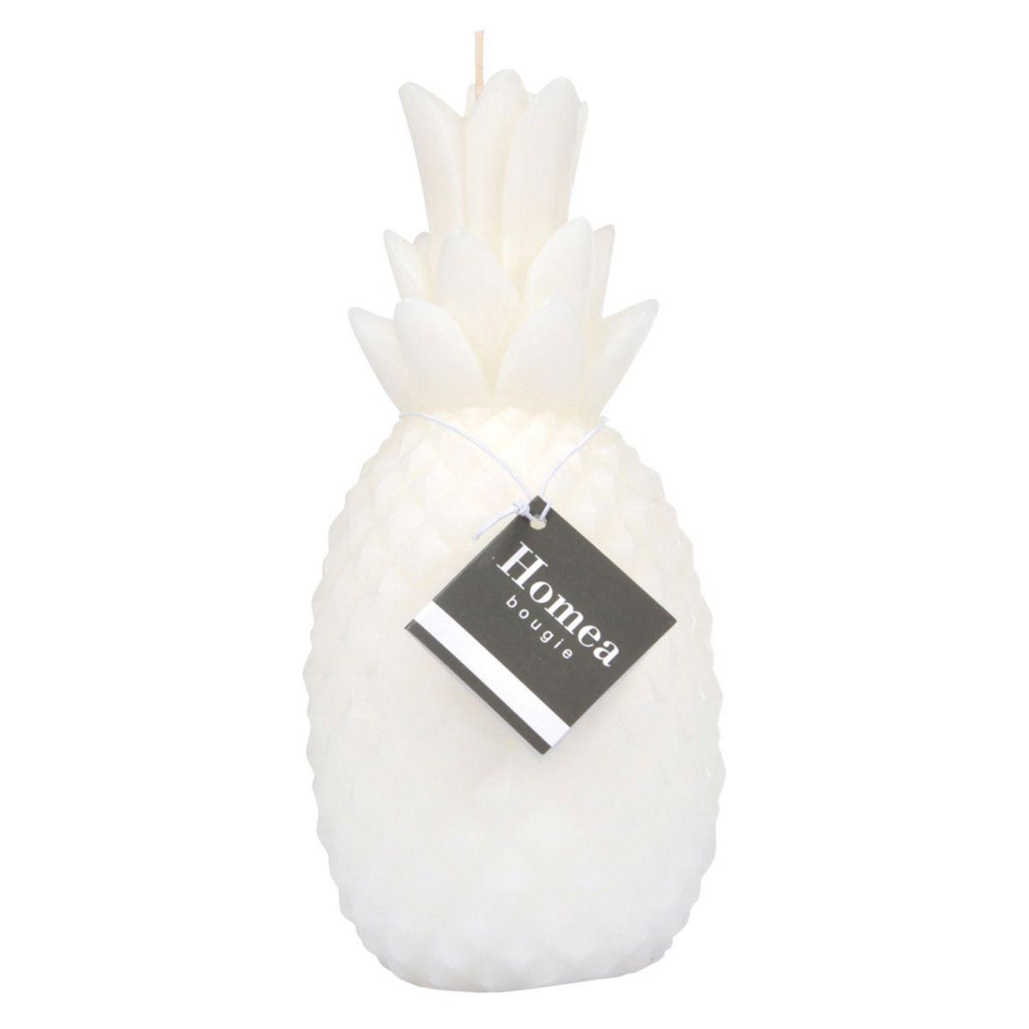 Voir la diapositive 2 : HOMEA Bougie Déco  Ananas Tropical  20cm Blanc