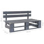 Voir la diapositive 6 : VIDAXL Canape central palette de jardin Gris Bois de pin impregne