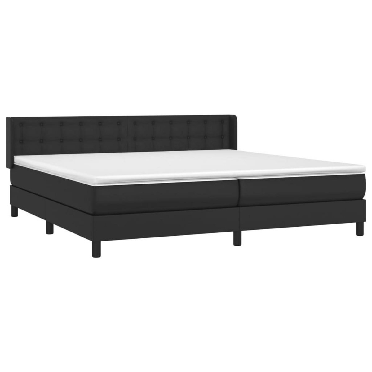 VIDAXL Sommier a lattes de lit avec matelas Noir 200x200 cm Similicuir