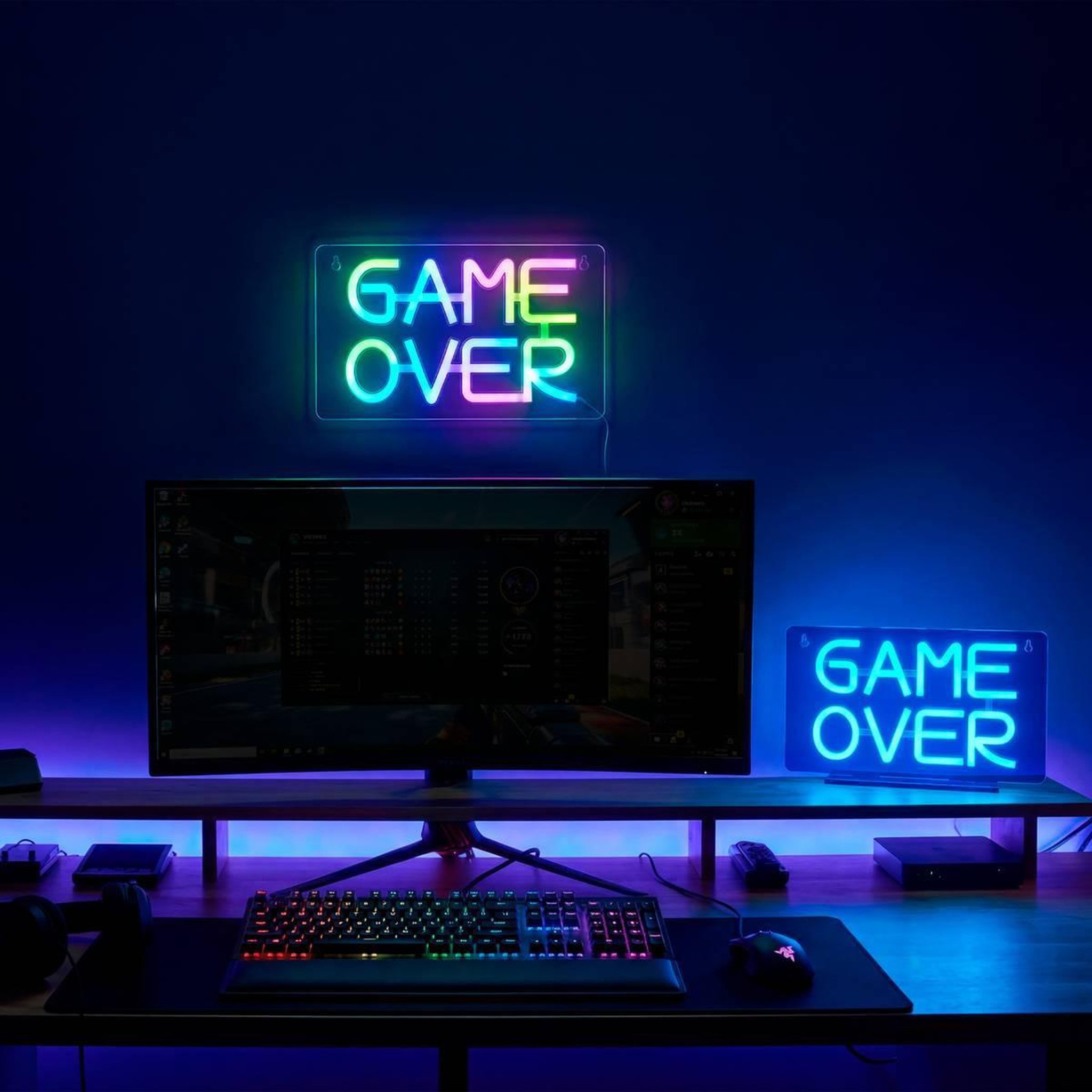 Voir la diapositive 5 : ATMOSPHERA Néon LED Déco  Game Over  30cm Multicolore