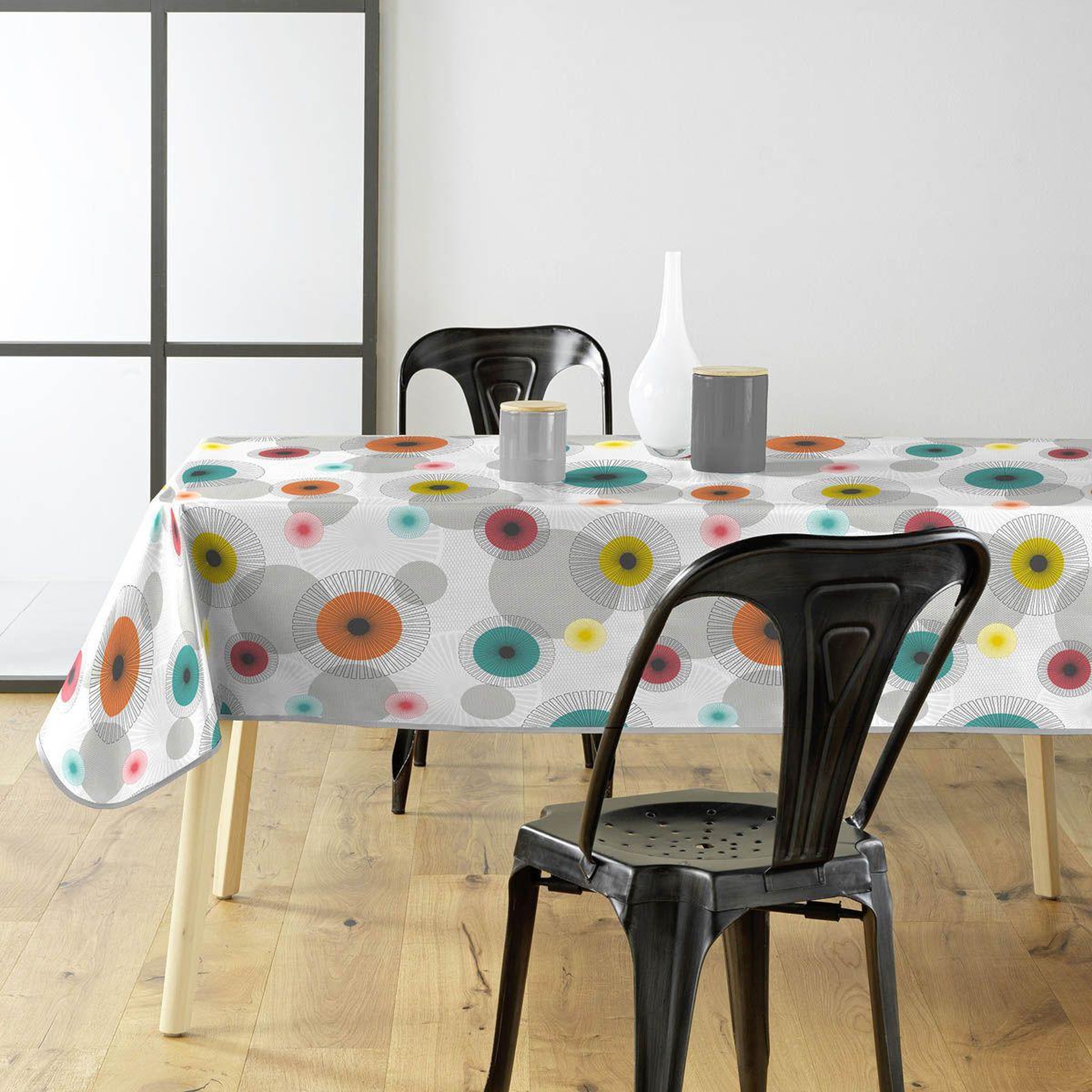 Douceur d'Intérieur Nappe toile cirée imprimé  feria  140x240cm multicolore