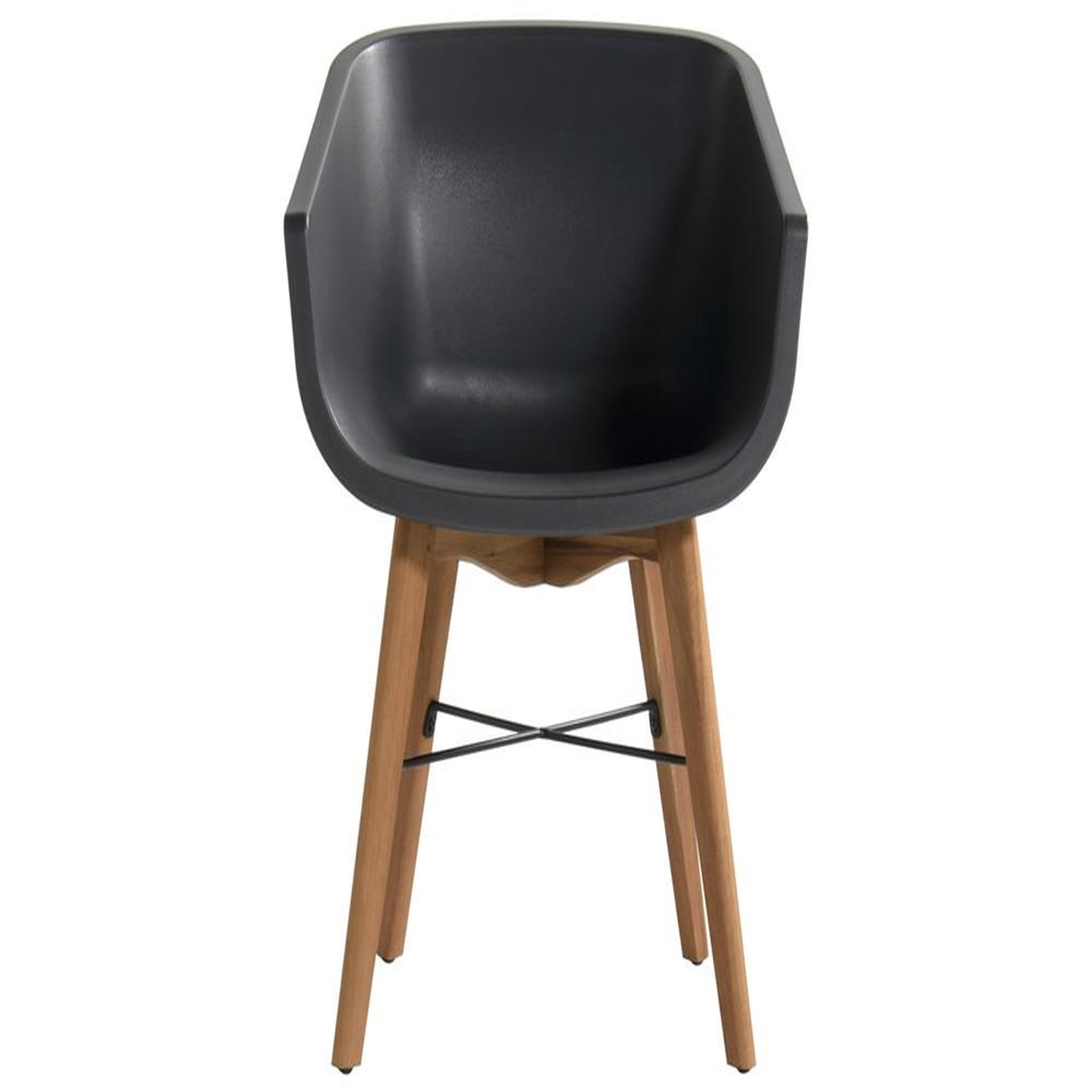 Chalet & jardin Lot de 2 chaises Amalia Eucalyptus en résine - pieds en bois - Anthracite