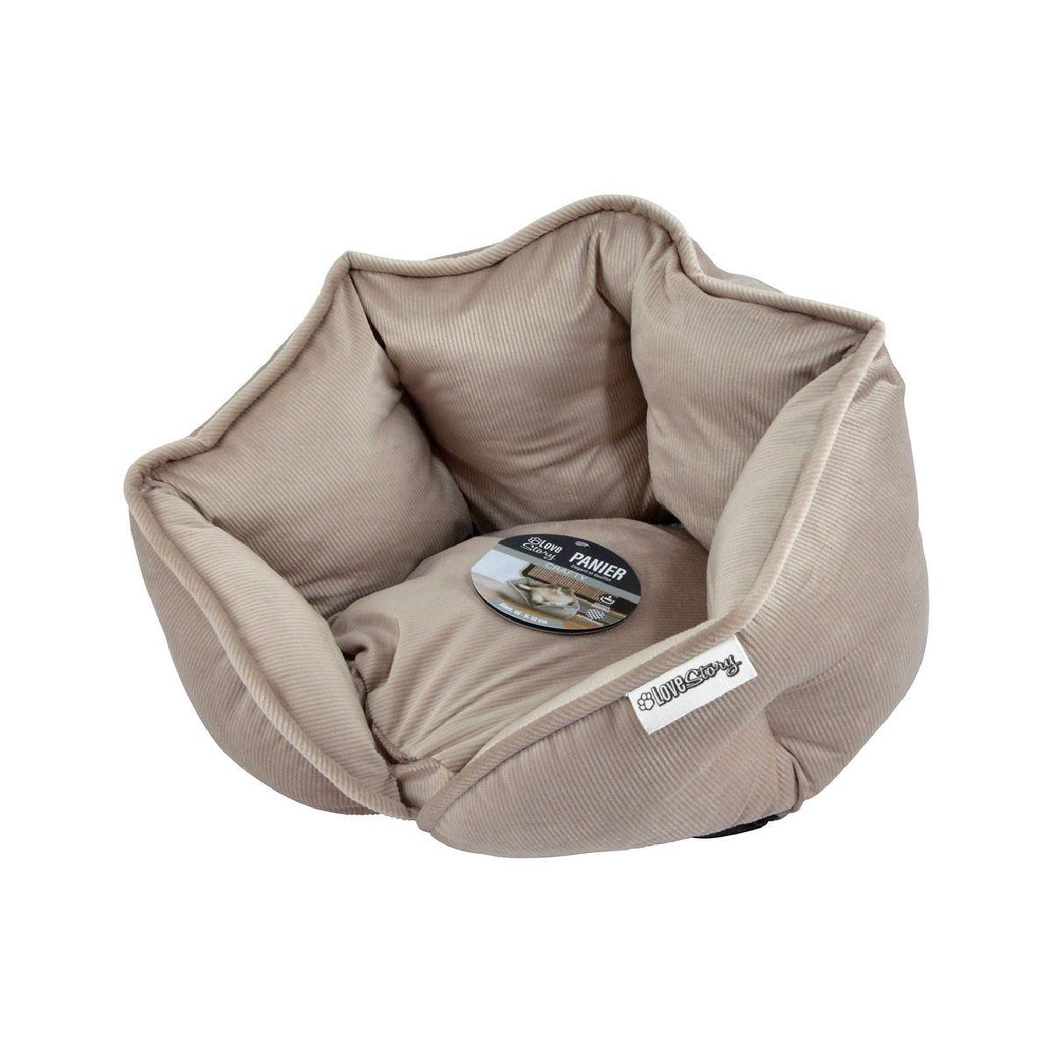 Voir la diapositive 6 : LOVE STORY Panier chien & chat velours  crafty  40cm noisette