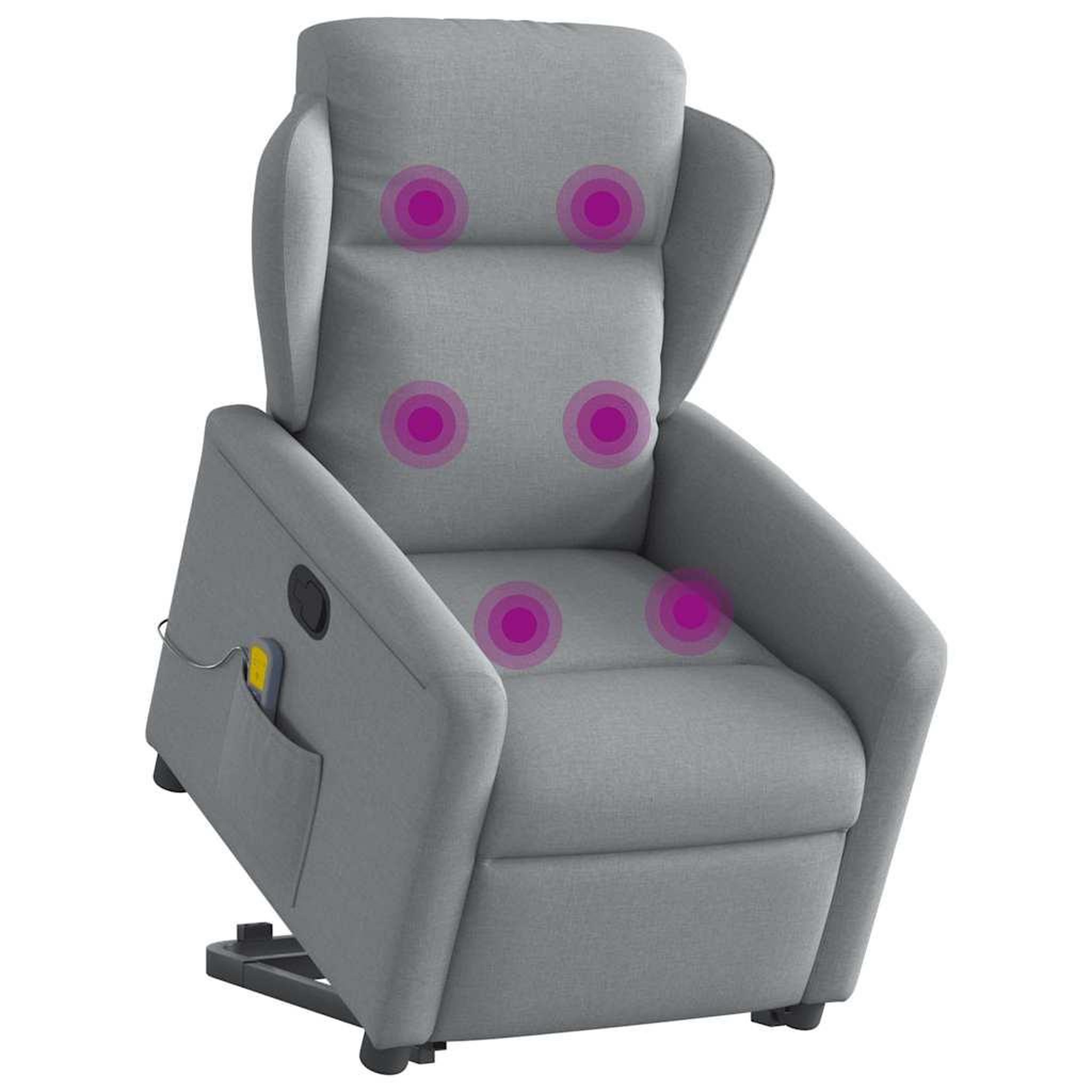 Voir la diapositive 3 : VIDAXL Fauteuil de massage inclinable Gris clair Tissu