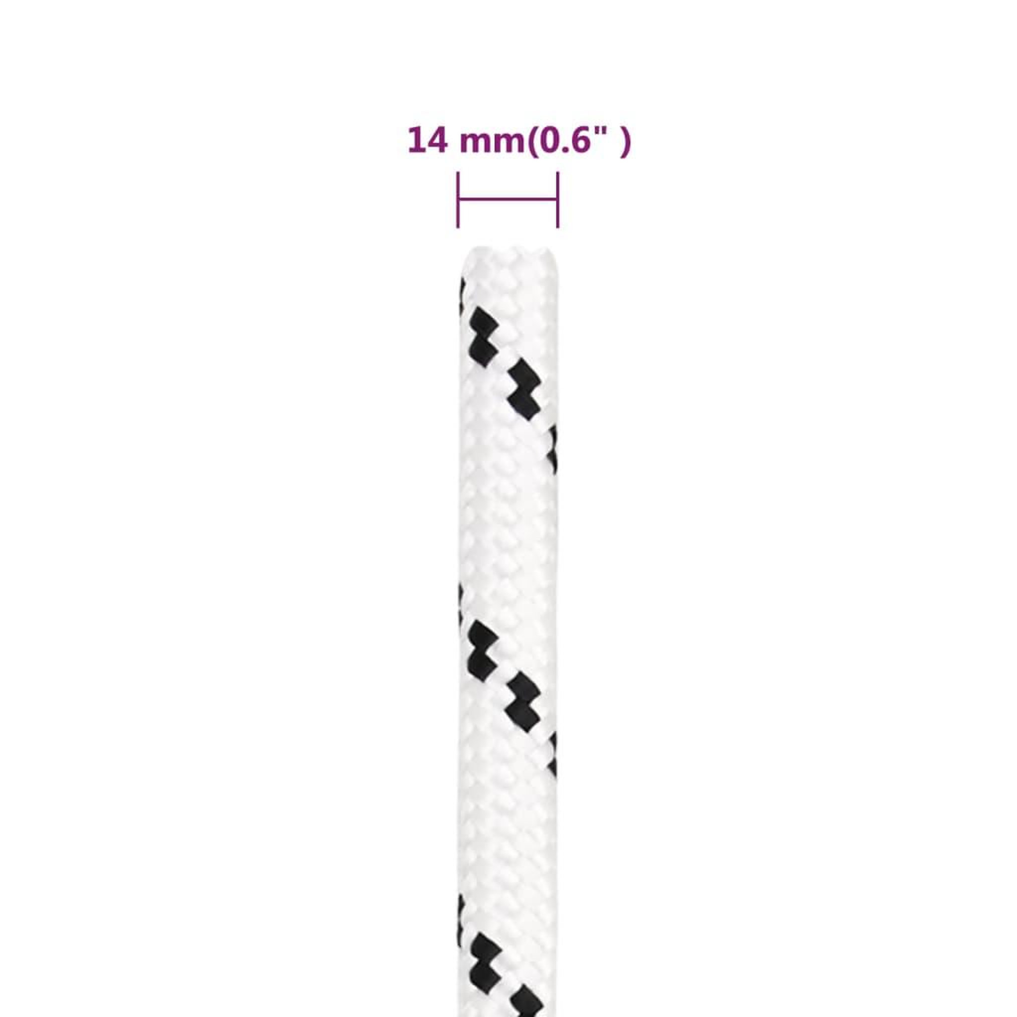 Voir la diapositive 5 : VIDAXL Corde de bateau tresse Blanc 14 mmx250 m Polyester