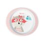BADABULLE Assiette Micro-ondes - Fille - Pink racoon