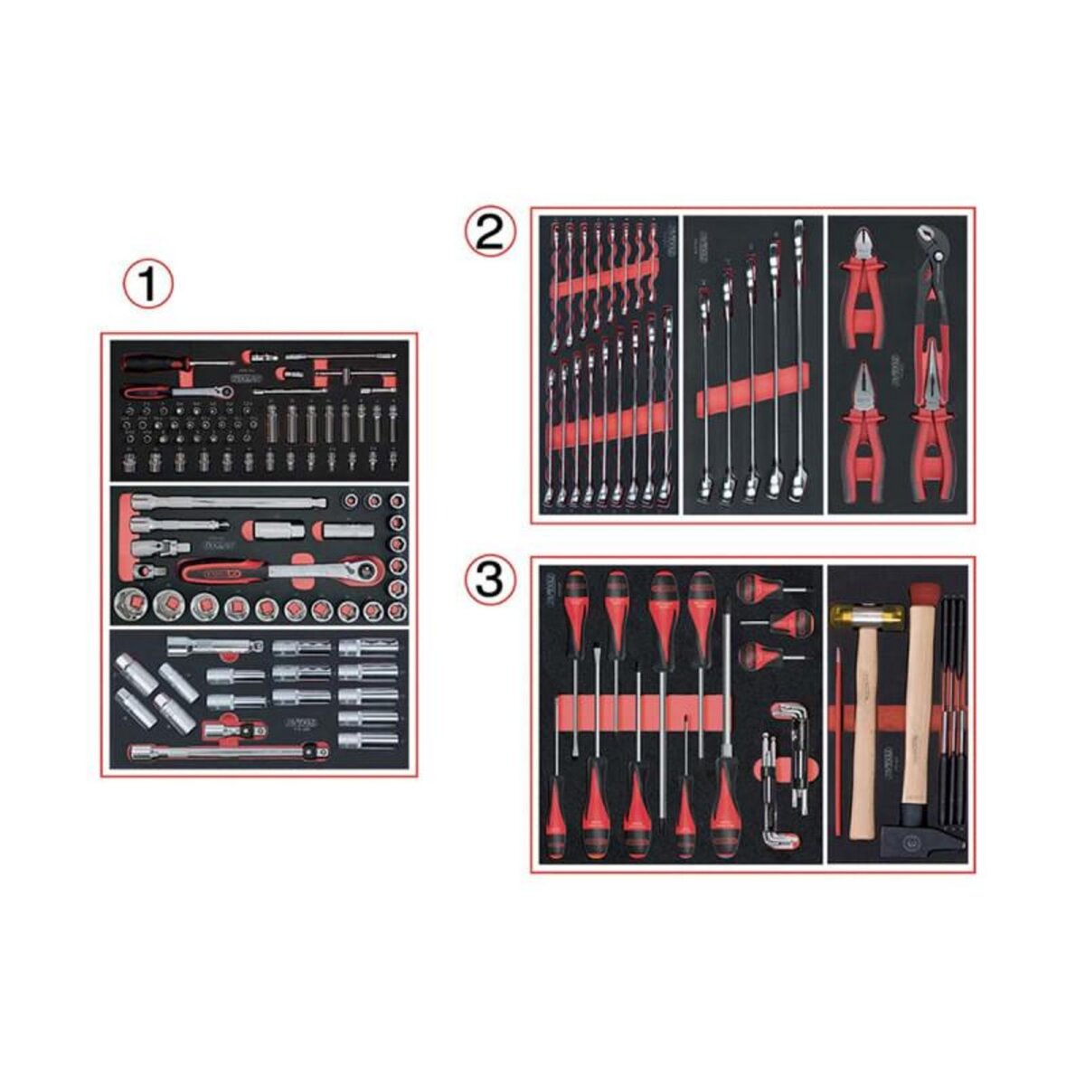 Ks Tools Composition d'outils KS TOOLS - Pour servante - 3 tiroirs - 158 pcs - 714.0158