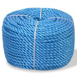 VIDAXL Corde torsadee Polypropylene 16 mm 250 m Bleu