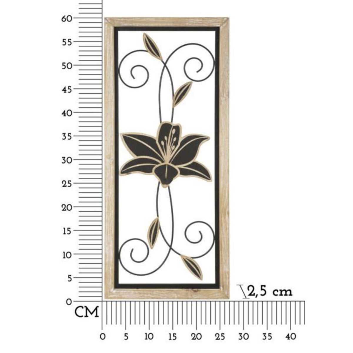 Paris Prix Décoration Murale Encadrée  Komans  60cm Naturel & Noir