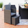 Voir la diapositive 6 : CONCEPT USINE Table et chaises 12 places encastrables en résine noir-gris MONACO