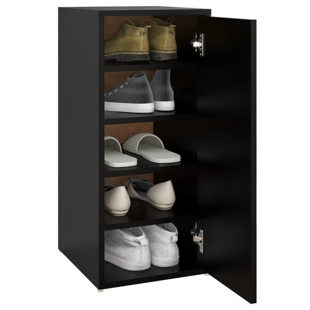VIDAXL Armoire a chaussures Noir 32x35x70 cm Bois d'ingenierie