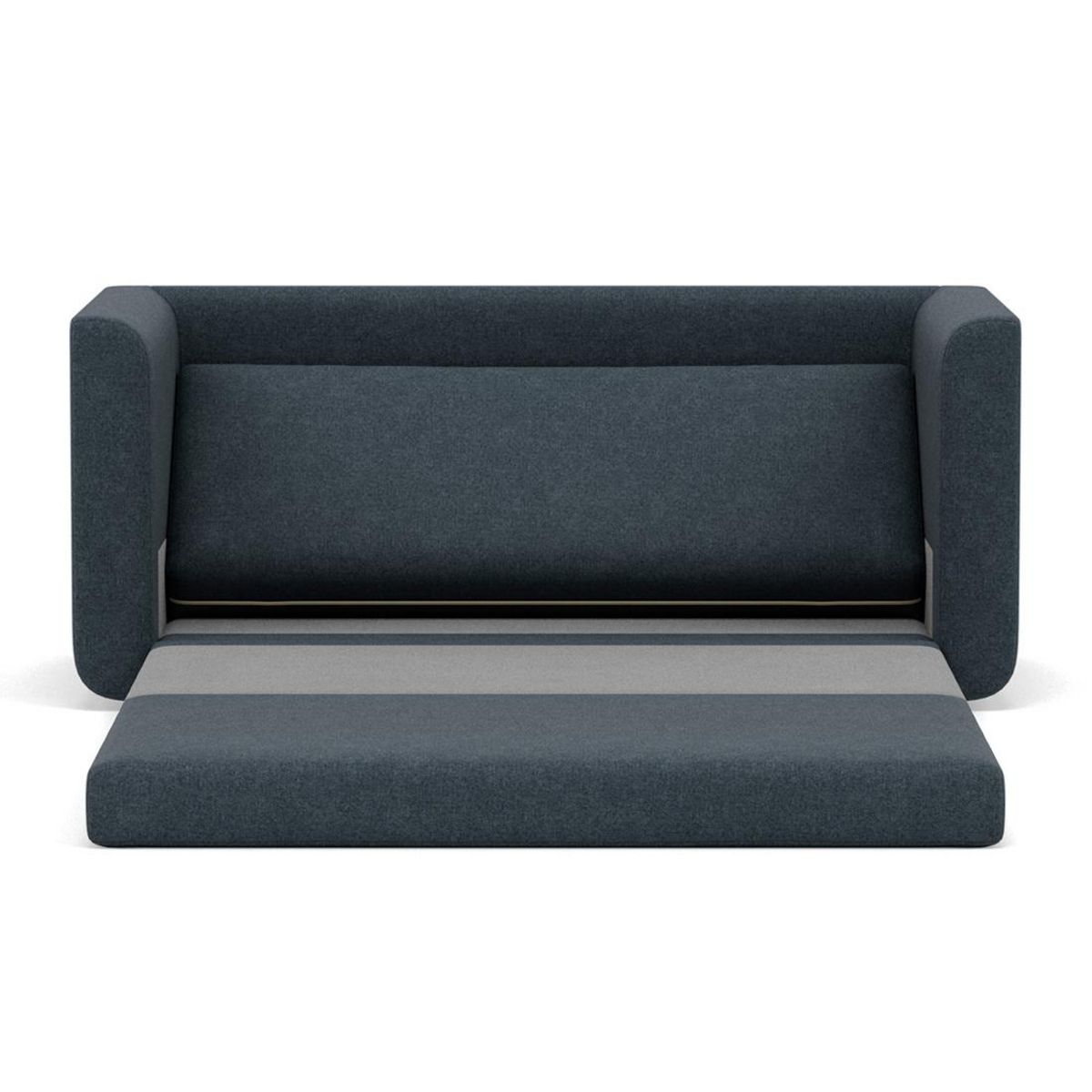 BEST MOBILIER Isana - canapé 2 places convertible déplimousse avec accoudoirs incurvés en tissu