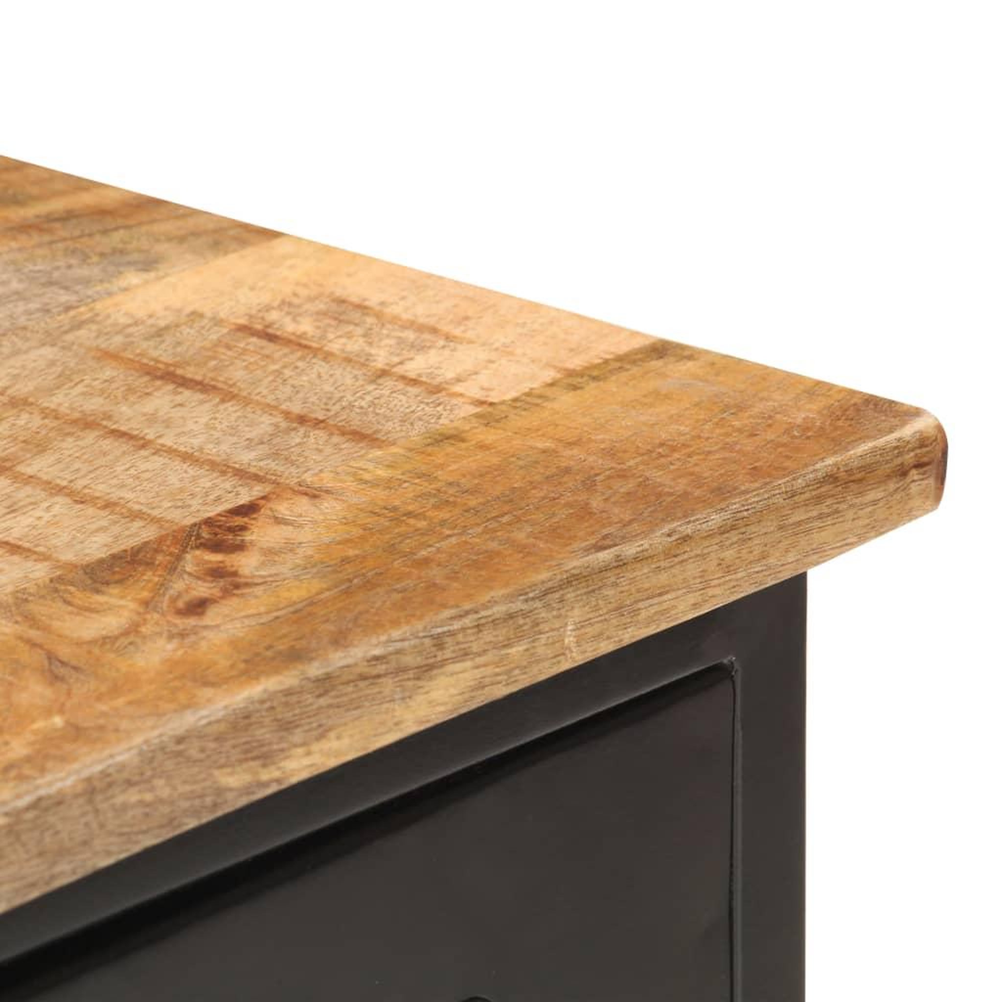 Voir la diapositive 4 : VIDAXL Buffet 110x30x65 cm bois de manguier massif brut et acier