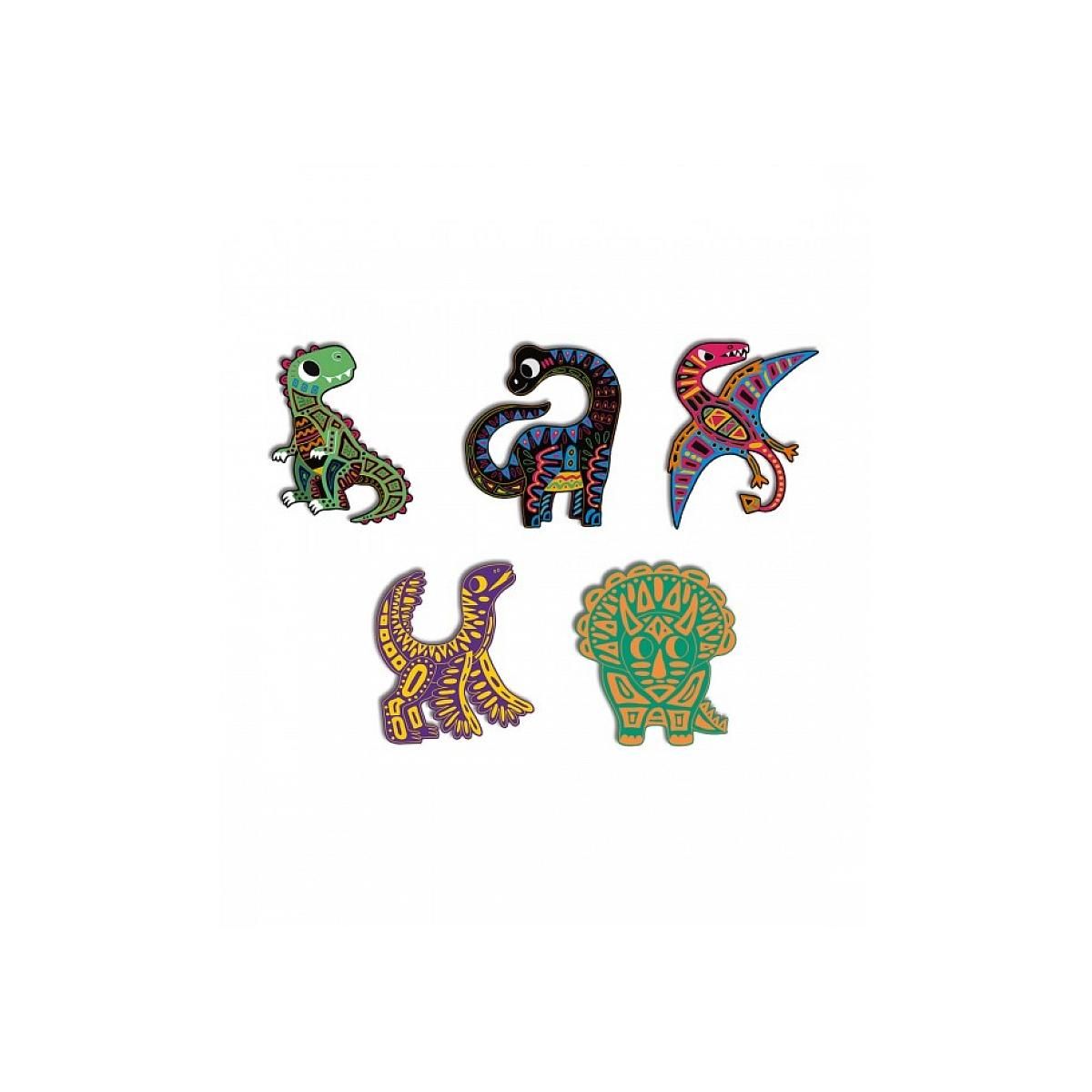 Juratoys-Janod Scratch Art - dinosaures silhouettes