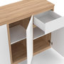 Voir la diapositive 6 : ID MARKET Buffet 100 cm TOMI 3 portes et 1 tiroir blanc et bois