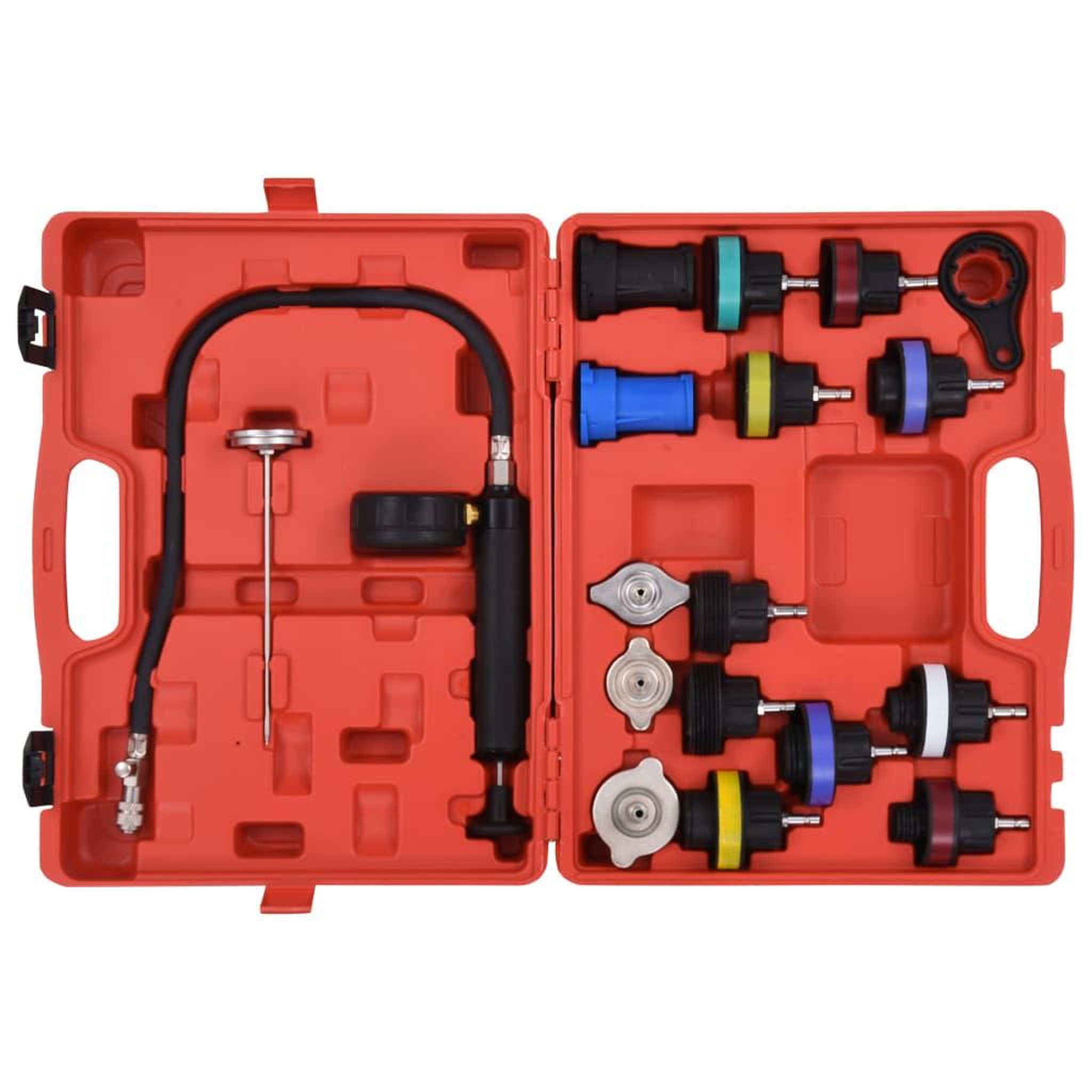 Voir la diapositive 3 : VIDAXL Testeur de pression pour refroidissement et bouchon 18 pcs