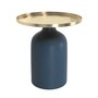 Voir la diapositive 1 : Rendez vous déco Table d'appoint ronde en métal bleu et laiton D45 cm - Lyne