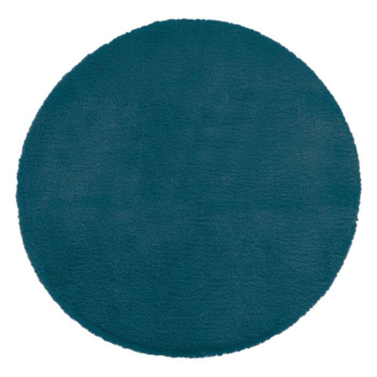 ATMOSPHERA Tapis Rond Imitation Fourrure  Doucea  80cm Bleu Canard