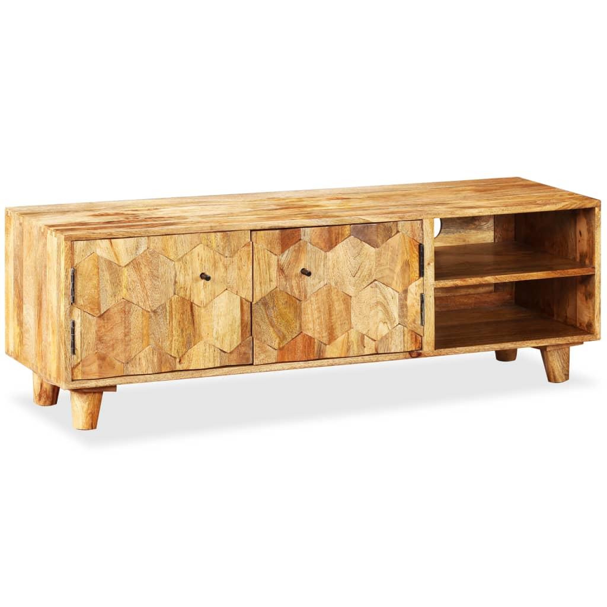 Voir la diapositive 2 : VIDAXL Meuble TV Bois massif de manguier 118 x 35 x 40 cm