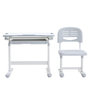 Voir la diapositive 4 : IDIMEX Ensemble bureau et chaise pour enfant TUTTO table et chaise réglable en hauteur, pupitre inclinable, métal blanc et plastique gris