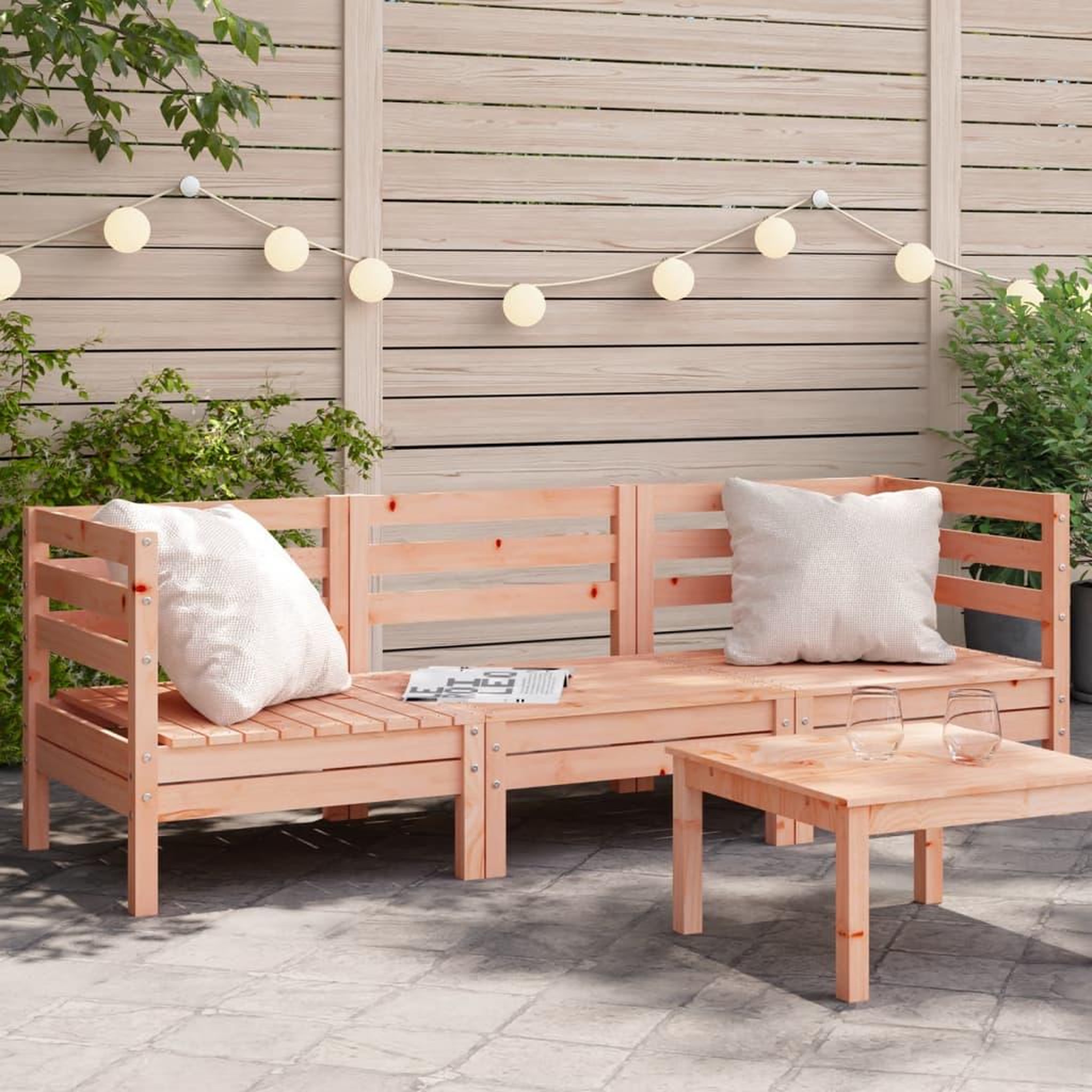 VIDAXL Canape de jardin 3 places bois massif de douglas